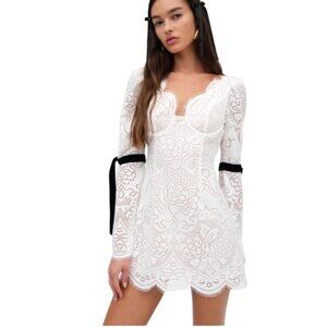 NWT For Love & Lemons Araceli Mini Dress, Lace Cocktail Dress, Size Large